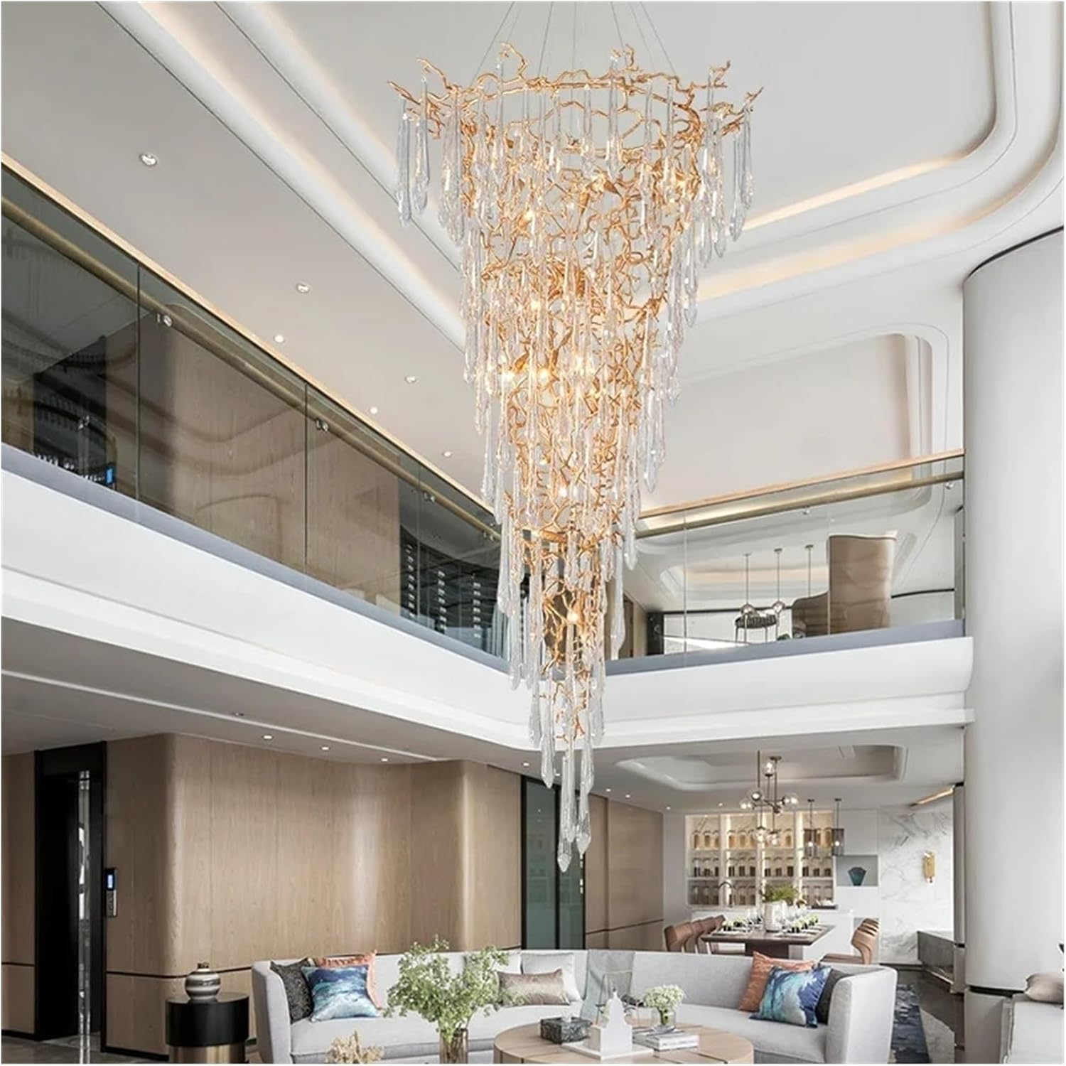 grand hall luxury crystal chandelier review,buy grand hall chandelier,grand hall crystal chandelier pros cons,is grand hall chandelier worth it,grand hall chandelier vs alternatives,grand hall luxury chandelier honest - detailed view of copper finish and acrylic crystals