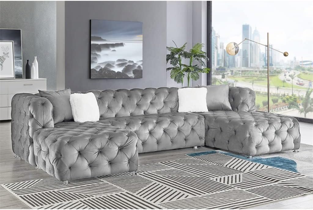 DUYHBAWRS U-shaped sofa review,U-shaped sofa review and rating,is DUYHBAWRS sofa worth buying,DUYHBAWRS sofa review pros cons,velvet sectional review honest opinion,DUYHBAWRS u-shaped sofa review verdict unboxing and complete package contents