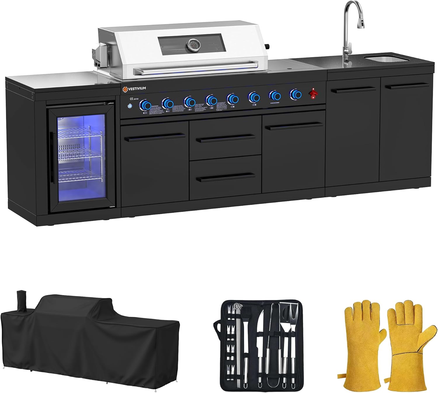 VESTIVIUM outdoor kitchen review,VESTIVIUM modular grill station pros cons,should I buy VESTIVIUM all-in-one outdoor kitchen,best 8-burner propane grill island,VESTIVIUM vs alternative outdoor kitchens,VESTIVIUM SERA outdoor kitchen worth buying - detailed features and technical specifications