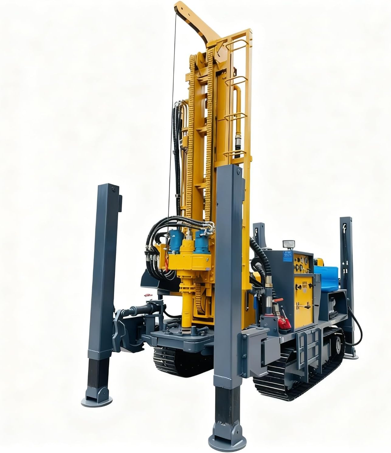 hydraulic water air well drilling rig,should I buy hydraulic drilling rig,hydraulic water air drilling rig pros cons,best tracked well drilling rig,dual power water air drilling rig worth buying,customizable drilling depth rig - detailed features and technical specifications